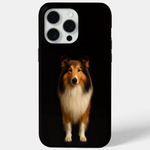 Zwart 4 Luxe iPhone 15 Pro Max, trouwe Collie Hond Max Hoesje