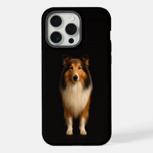 Zwart 4 Luxe iPhone 15 Pro Max, trouwe Collie Hond Max Case