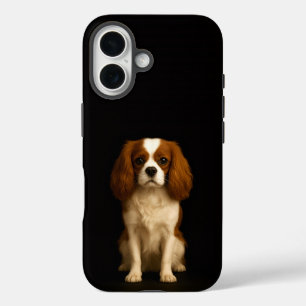 Zwart 4 Luxe iPhone 16 Mate, Cavalier Spaniel Hoesje
