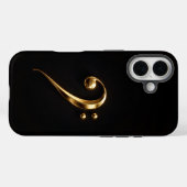 Zwart 4 Luxe iPhone 16 Mate, Gouden Vioolsleutel Case-Mate iPhone Case (Achterkant (horizontaal))