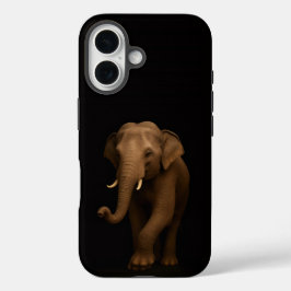 Zwart 4 Luxe iPhone 16 Mate, Indische Olifant Hoesje