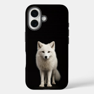 Zwart 4 Luxe iPhone 16 Mate, Ivoorkleurige Poolvos Hoesje