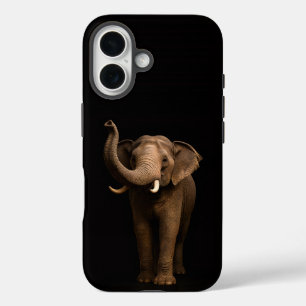 Zwart 4 Luxe iPhone 16 Mate, Krachtige Olifant Hoesje