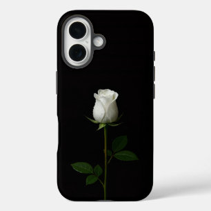 Zwart 4 Luxe iPhone 16 Mate, Pure Zuivere Witte Ro Hoesje