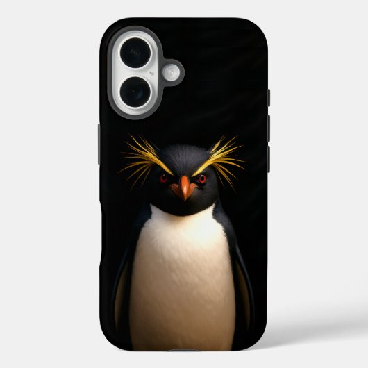 Zwart 4 Luxe iPhone 16 Mate, Rockhopper Penguin Case-Mate iPhone Case (Achterkant)