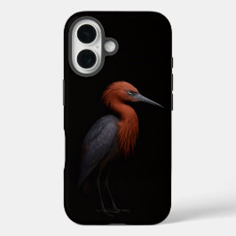 Zwart 4 Luxe iPhone 16 Mate, Roodachtige Reiger Hoesje