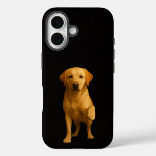Zwart 4 Luxe iPhone 16 Mate, Tendre Labrador Hoesje