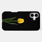 Zwart 4 Luxe iPhone 16 Plus, Gouden Tulp Hoesje (Achterkant horizontaal)