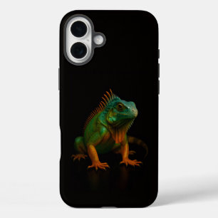 Zwart 4 Luxe iPhone 16 Plus, Groene Leguaan Plus Hoesje