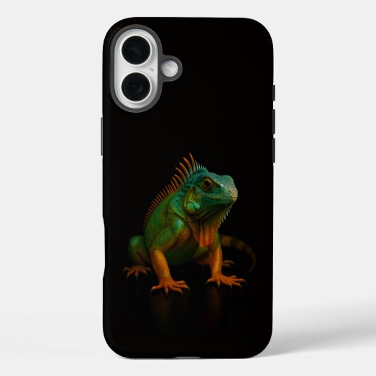 Zwart 4 Luxe iPhone 16 Plus, Groene Leguaan Case-Mate iPhone Case (Achterkant)
