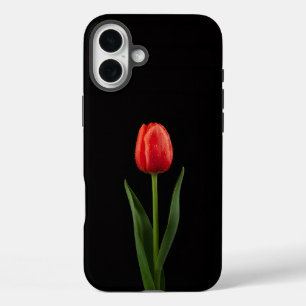 Zwart 4 Luxe iPhone 16 Plus, Robijn Rood Tulp Plus Hoesje