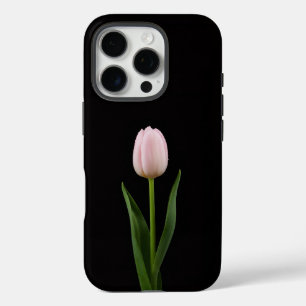 Zwart 4 Luxe iPhone 16 Pro, Blush Roze Tulp Pro Hoesje