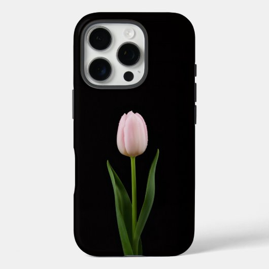 Zwart 4 Luxe iPhone 16 Pro, Blush Roze Tulp Case-Mate iPhone Case (Achterkant)