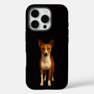 Zwart 4 Luxe iPhone 16 Pro, Classy Basenji Hond Pro Hoesje