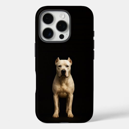 Zwart 4 Luxe iPhone 16 Pro, Dogo Argentino met kar Case-Mate iPhone Case (Achterkant)