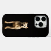Zwart 4 Luxe iPhone 16 Pro, Dogo Argentino met kar Case-Mate iPhone Case (Achterkant (horizontaal))
