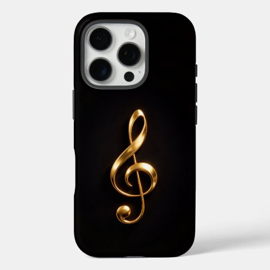 Zwart 4 Luxe iPhone 16 Pro, Gouden Viool Sleutel Case-Mate iPhone Case (Achterkant)