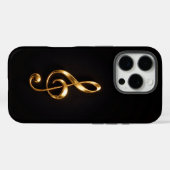 Zwart 4 Luxe iPhone 16 Pro, Gouden Viool Sleutel Case-Mate iPhone Case (Achterkant (horizontaal))
