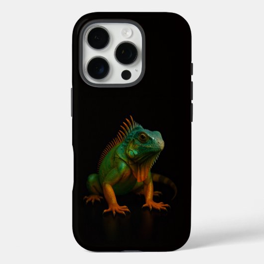 Zwart 4 Luxe iPhone 16 Pro, Groene Leguaan Case-Mate iPhone Case (Achterkant)