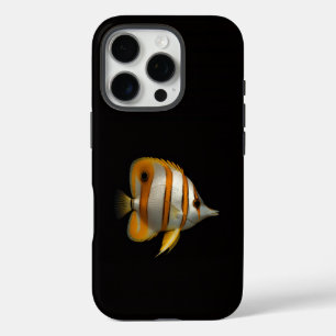 Zwart 4 Luxe iPhone 16 Pro, Koraalvlinder Pro Hoesje