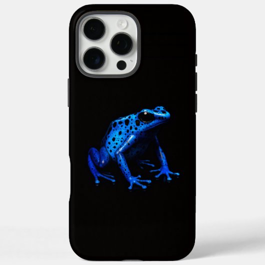 Zwart 4 Luxe iPhone 16 Pro Max, Blauwe Kikker Case-Mate iPhone Case (Achterkant)