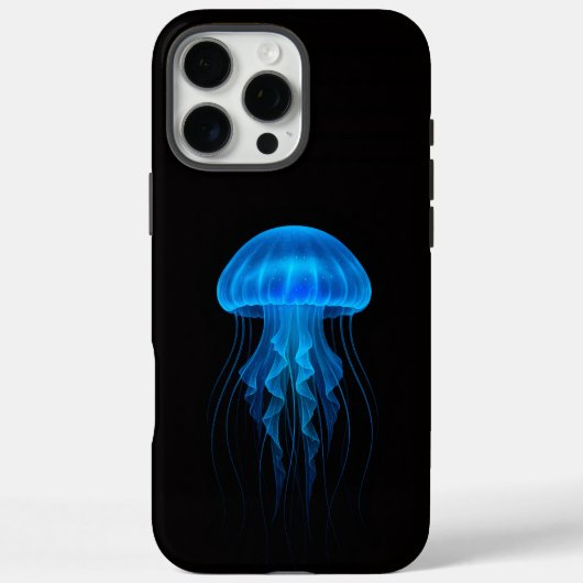 Zwart 4 Luxe iPhone 16 Pro Max, Blauwe Kwallen Case-Mate iPhone Case (Achterkant)