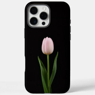Zwart 4 Luxe iPhone 16 Pro Max, Blush Roze Tulp Max Hoesje
