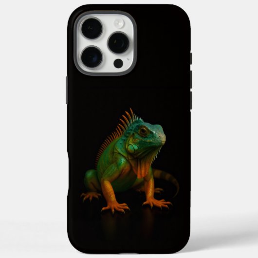 Zwart 4 Luxe iPhone 16 Pro Max, Groene Leguaan Case-Mate iPhone Case (Achterkant)