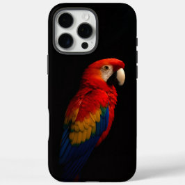 Zwart 4 Luxe iPhone 16 Pro Max , scharlaken papega Hoesje