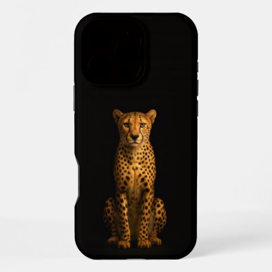 Zwart 4 Luxe iPhone 16 Pro Max, Slanke Cheetah Hoesje (Achterkant)