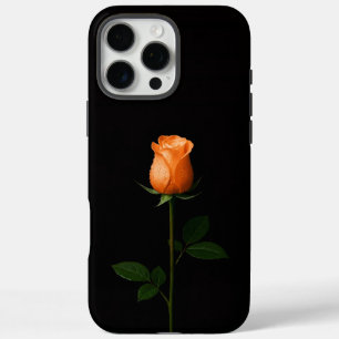 Zwart 4 Luxe iPhone 16 Pro Max, Sunset Oranje Roos Max Hoesje