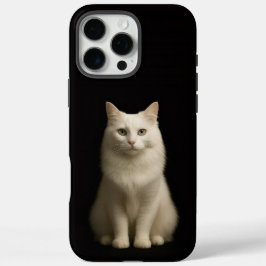 Zwart 4 Luxe iPhone 16 Pro Max, Turkse Angorakat Max Hoesje