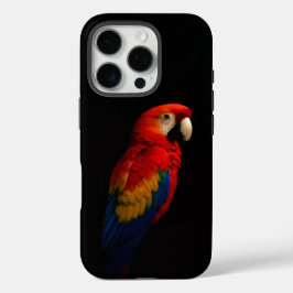 Zwart 4 Luxe iPhone 16 Pro, Scarlet Parrot iPhone 16 Pro Hoesje