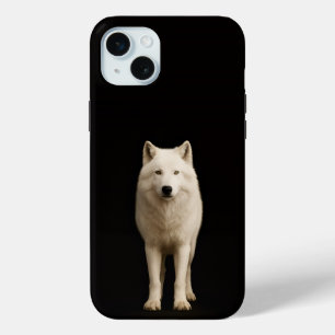 Zwart 4 Luxe, Ivoor IJslandse Wolf iPhone 15 Plus Mini Hoesje
