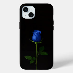 Zwart 4 Luxe, Midnight Blue Rose iPhone 15 Plus Mini Hoesje
