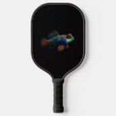 Zwart 4 Luxe Pickleball Paddle, Dragonet Mandarijn Paddle (Voorkant)
