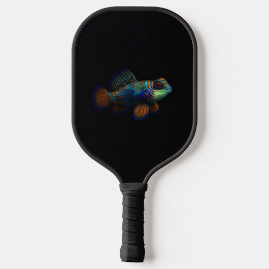 Zwart 4 Luxe Pickleball Paddle, Dragonet Mandarijn Paddle (Achterkant)