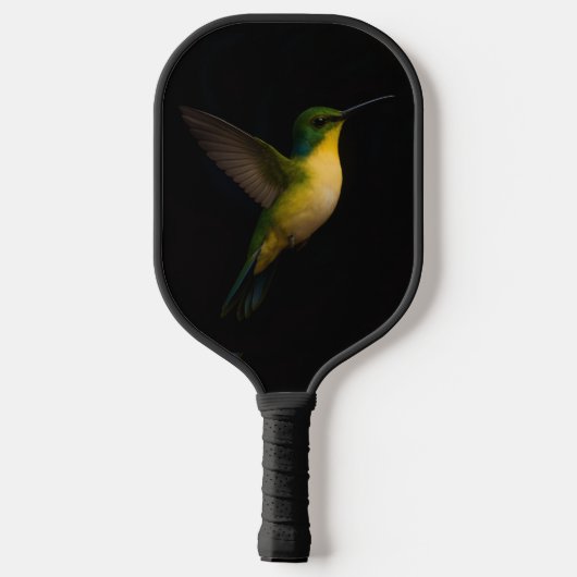 Zwart 4 Luxe Pickleball Paddle, Flying Hummingbird Paddle (Achterkant)