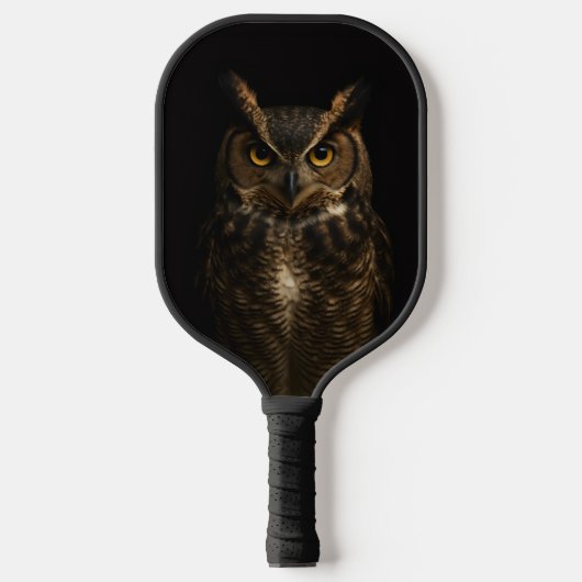 Zwart 4 Luxe Pickleball Paddle, Golden Eye Uil Pickleball Paddle (Voorkant)