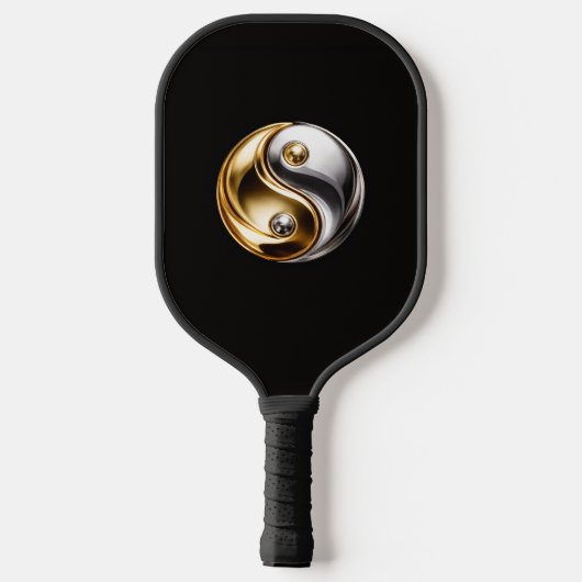Zwart 4 Luxe Pickleball Paddle, Harmony Yin Yang Paddle (Achterkant)