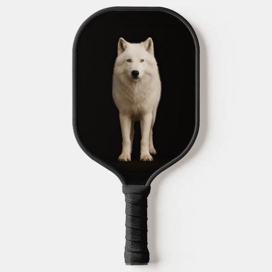 Zwart 4 Luxe Pickleball Paddle, Ivoren Poolwolf Paddle (Voorkant)