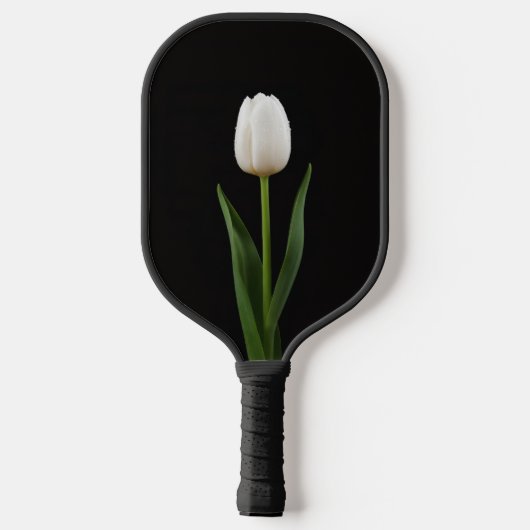 Zwart 4 Luxe Pickleball Paddle, Parelwitte Tulp Paddle (Achterkant)