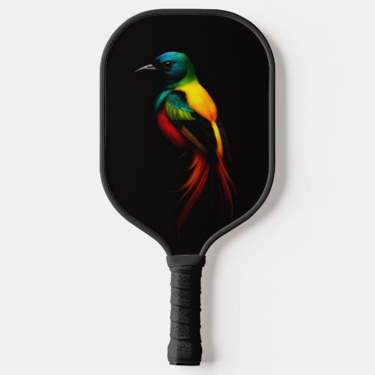 Zwart 4 Luxe Pickleball Paddle, Rainbow Bird Pickleball Paddle (Achterkant)
