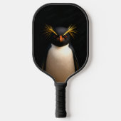 Zwart 4 Luxe Pickleball Paddle, Rockhopper Penguin Paddle (Voorkant)