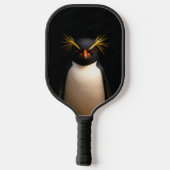 Zwart 4 Luxe Pickleball Paddle, Rockhopper Penguin Pickleball Paddle (Achterkant)