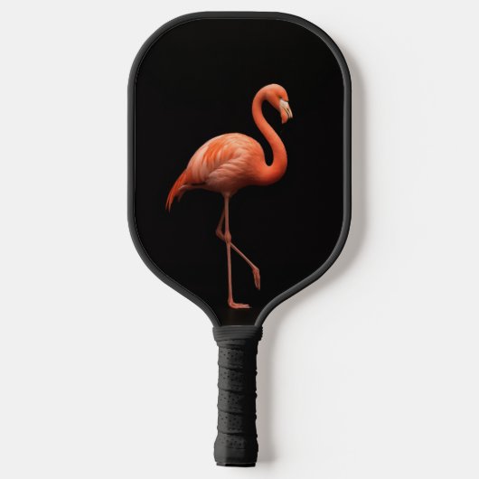 Zwart 4 Luxe Pickleball Paddle, Roze Flamingo Paddle (Achterkant)