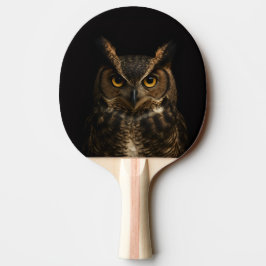 Zwart 4 Luxe pingpong paddle, Golden Eye Uil Tafeltennisbatje