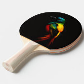 Zwart 4 Luxe pingpong paddle, Rainbow Bird Tafeltennisbatje (Voorkant Gekanteld)