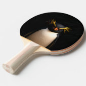 Zwart 4 Luxe pingpong paddle, Rockhopper Penguin Tafeltennisbatje (Voorkant Gekanteld)