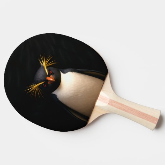 Zwart 4 Luxe pingpong paddle, Rockhopper Penguin Tafeltennisbatje (Zijkant)